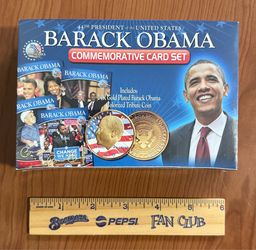 2009 Barack Obama Commemorative Card Set & 24K Gold Plated Tribute Coin