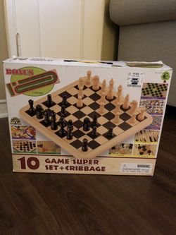 10 Game Super Set + Cribbage NEW