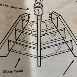 NIB Hanging Wood & Glass Light