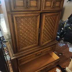 Vintage Wood Cabinet / Sideboard – Solid, Great Storage