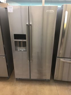 Side by side refrigerator KitchenAid refrigerator with wine rack