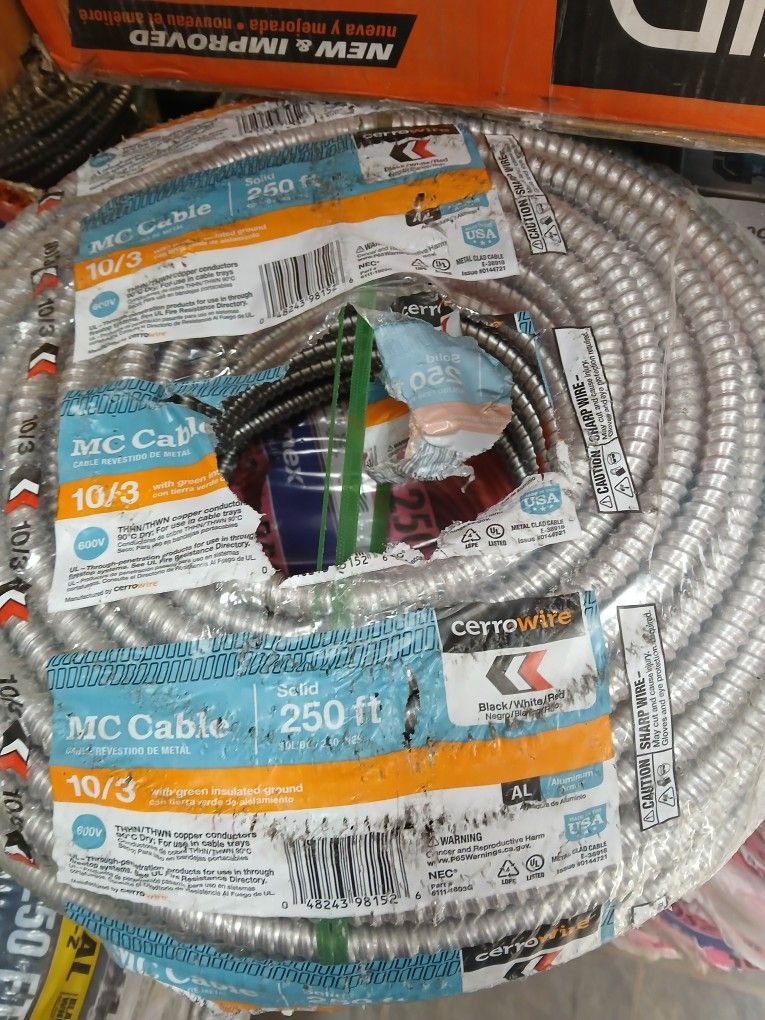 New MC Metal Clad Cable 10/3