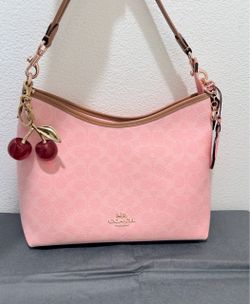 Coach Pink Signature Canvas Shoulder Bag