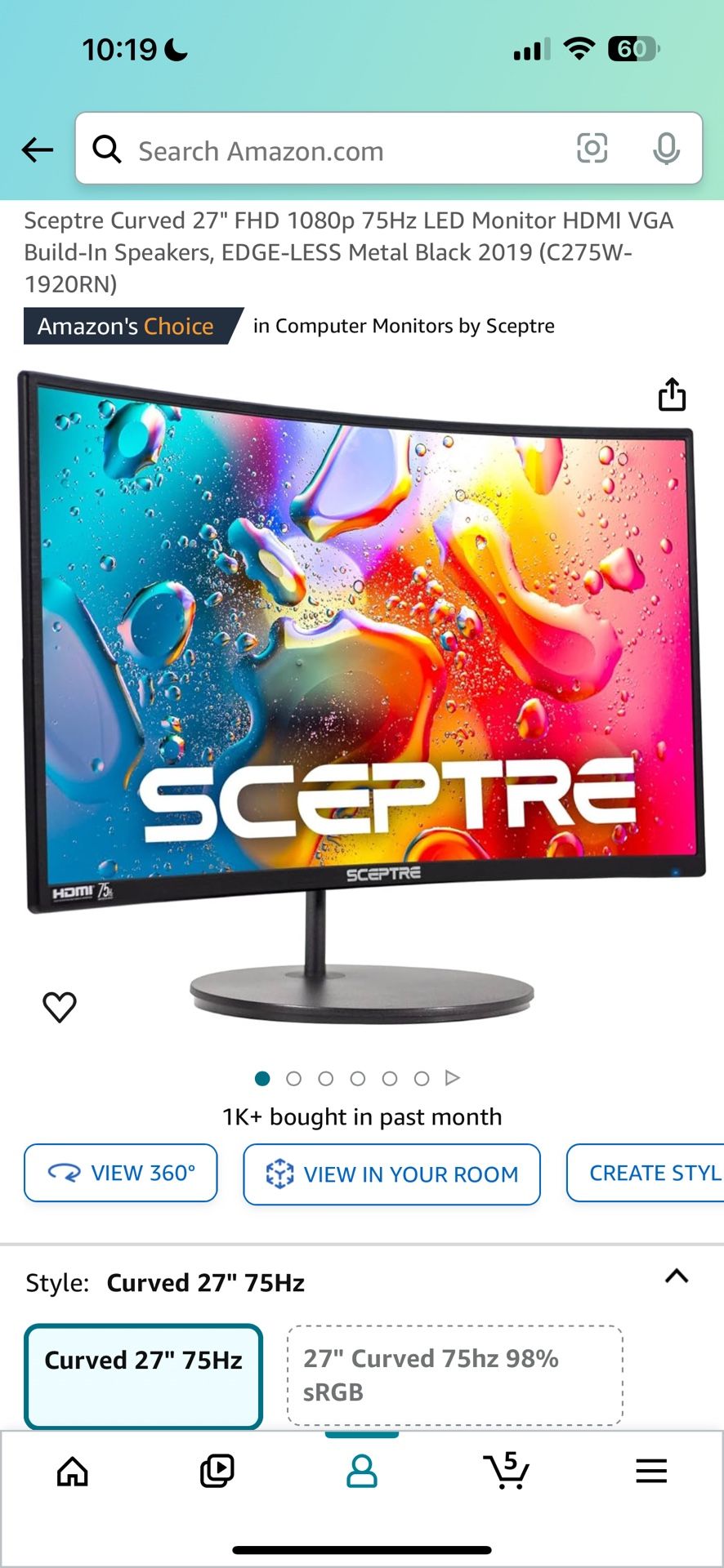 Curved 27” Gaming monitor