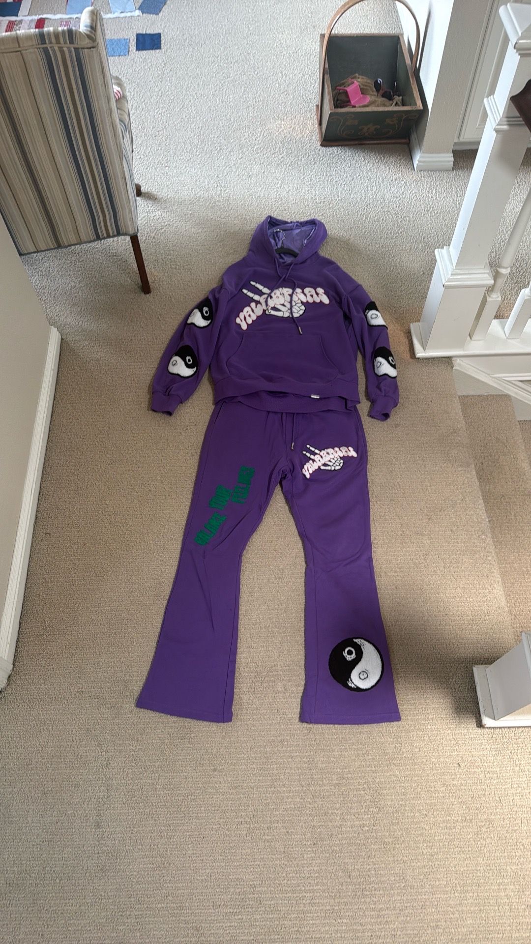 ๐ฅ RARE Valabasas Purple Yin Yang Tracksuit Set ๐ฅ Stacked Sweats + Hoodie