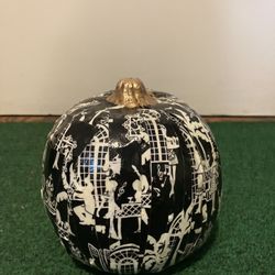 Lilly Pulitzer inspired toile pumpkin 