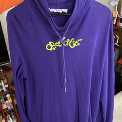 Off-white Long Sleeve Hoodie Purple White Arrow   Sz Medium ” Long Fit”