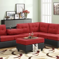 Reversible Sectional + Ottoman Couch Set 