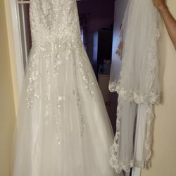 Vestido De Novia Con Velo 