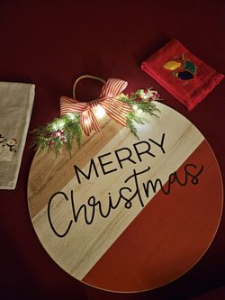 Merry Christmas Lighted 20 Inch New Sign