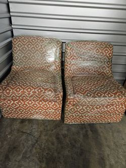 Orange & White Accent Chairs