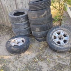 Tires Of All Kinds And Sizes And Two With Rims Aluminum Rims It Can Come And Check Them Out Some Are Good