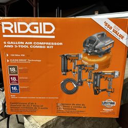 New  Ridgid  Compressor With Nail Guns 