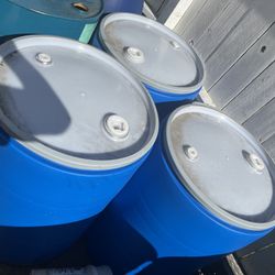 55 Gallon Plastic Drums Open Top $35 each