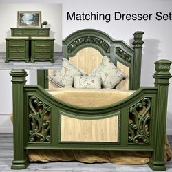 Queen Size 6 Piece Complete Bedroom Set – Ashley Furniture (Refinished) ✨