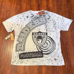 Oakland Raiders Mitchell & Ness Brand New Throwback NFL T-shirt Sz 2XL Read Info