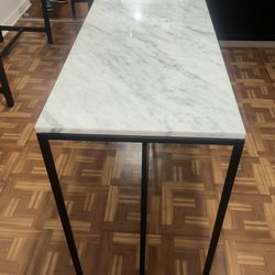 Stunning Real Carrara Marble Kitchen Island / Console Table