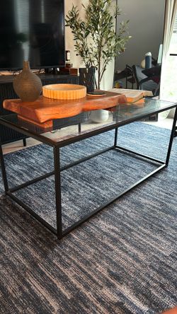 Glass Coffee Table, Black frame