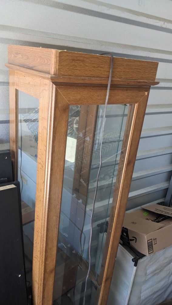 Tall Wooden Display Cabinet
