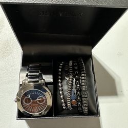 Steve Madden Watch and Multi Bracelet Set SMWS066