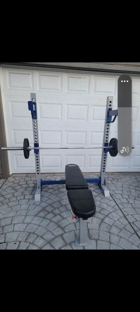 bench press squat rack  n weights