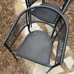 10 Outdoor Patio Chairs -Black Wicker Style 