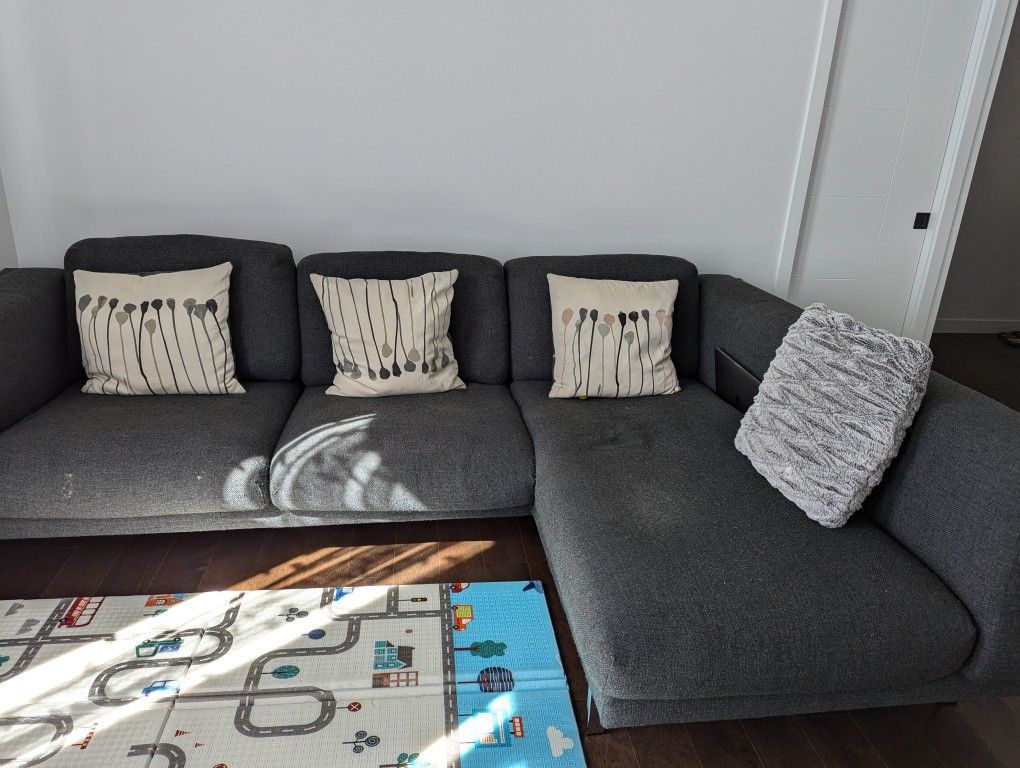 Sectional Sofa dark grey Couch