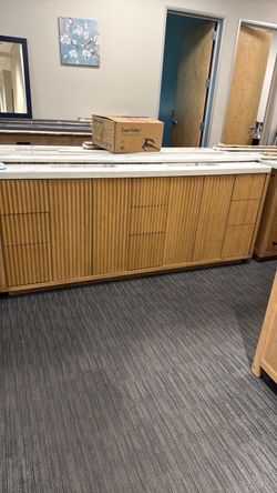84” Bathroom vanity in wood color