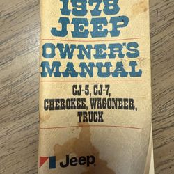 1978 JEEP OWNERS MANUAL