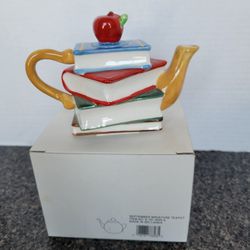 VTG Ceramic Mini Collectible Teapot September "School Days" W/ Box