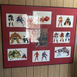 Marvel action hour, animated cells, framed, and matted
