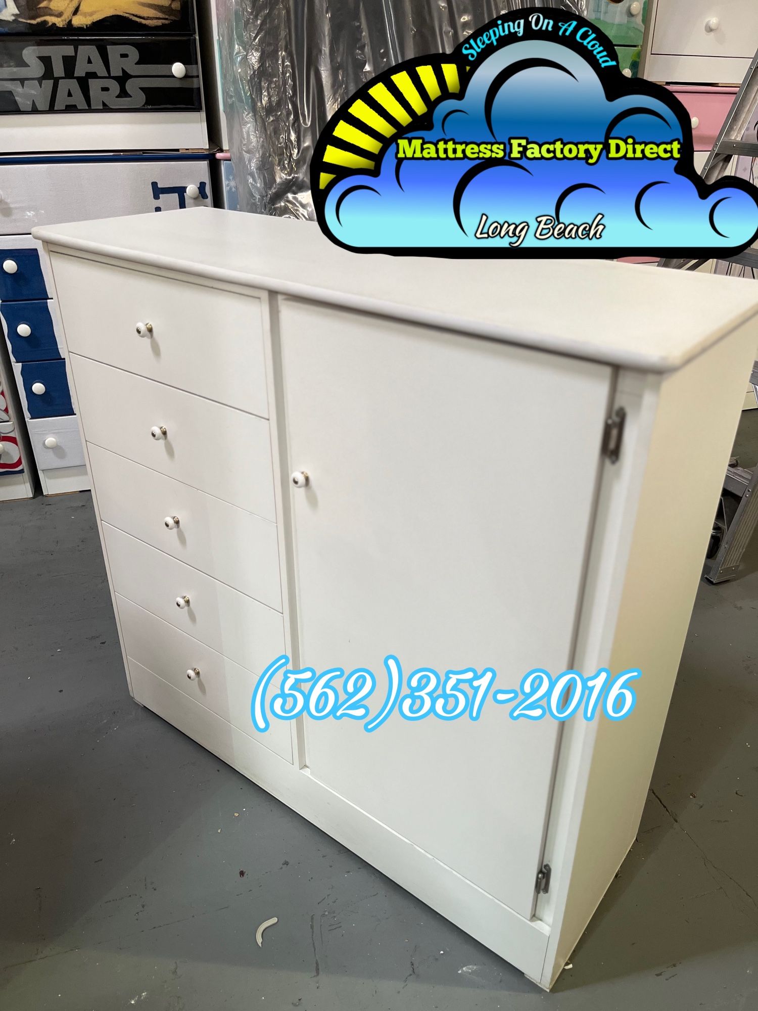 6 Drawer Dresser Wardrobe White Closet Fully Assembled