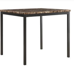 Aiden Faux Marble Top Counter Height Dining Table, Brown ASSEMBLED