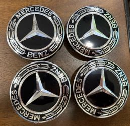 Set of 4pcs Wheel Center Emblem Caps for Most Mercedes Models 75mm