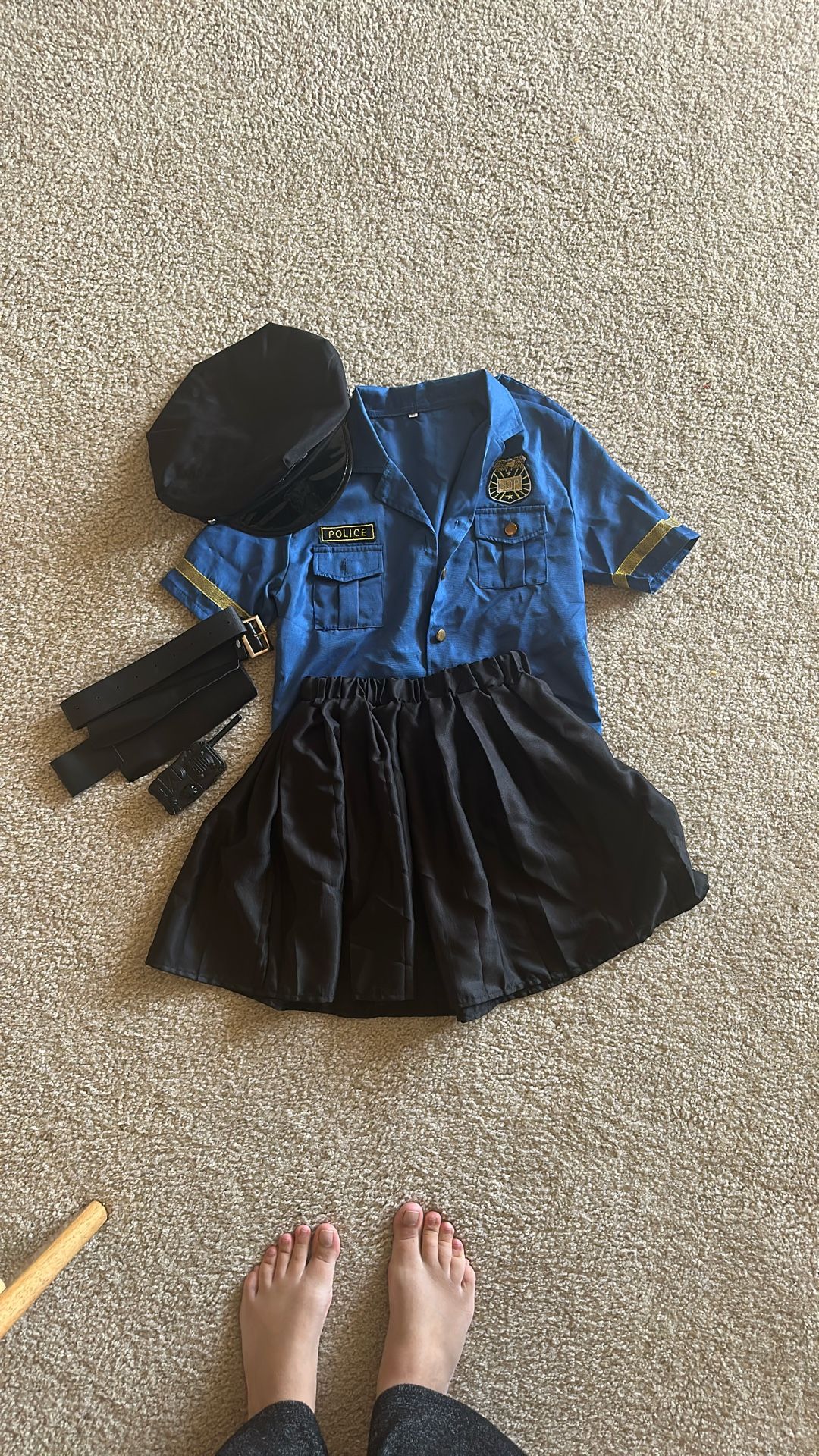 Police Officer Costume for Girls Cop Halloween Dress Up Costume