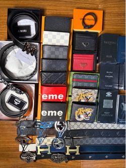 Designer wallets belts and colognes