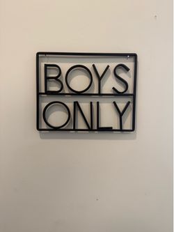 Small Boys Only Metal Sign