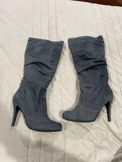 Grey suede boots
