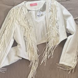 White/Cream Fringe jacket 