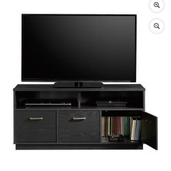 3-Door TV Stand Console for TVs up to 50", Blackwood Finish