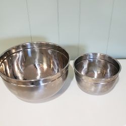 Set Of 2 Stainless Steel Mixing Bowls 