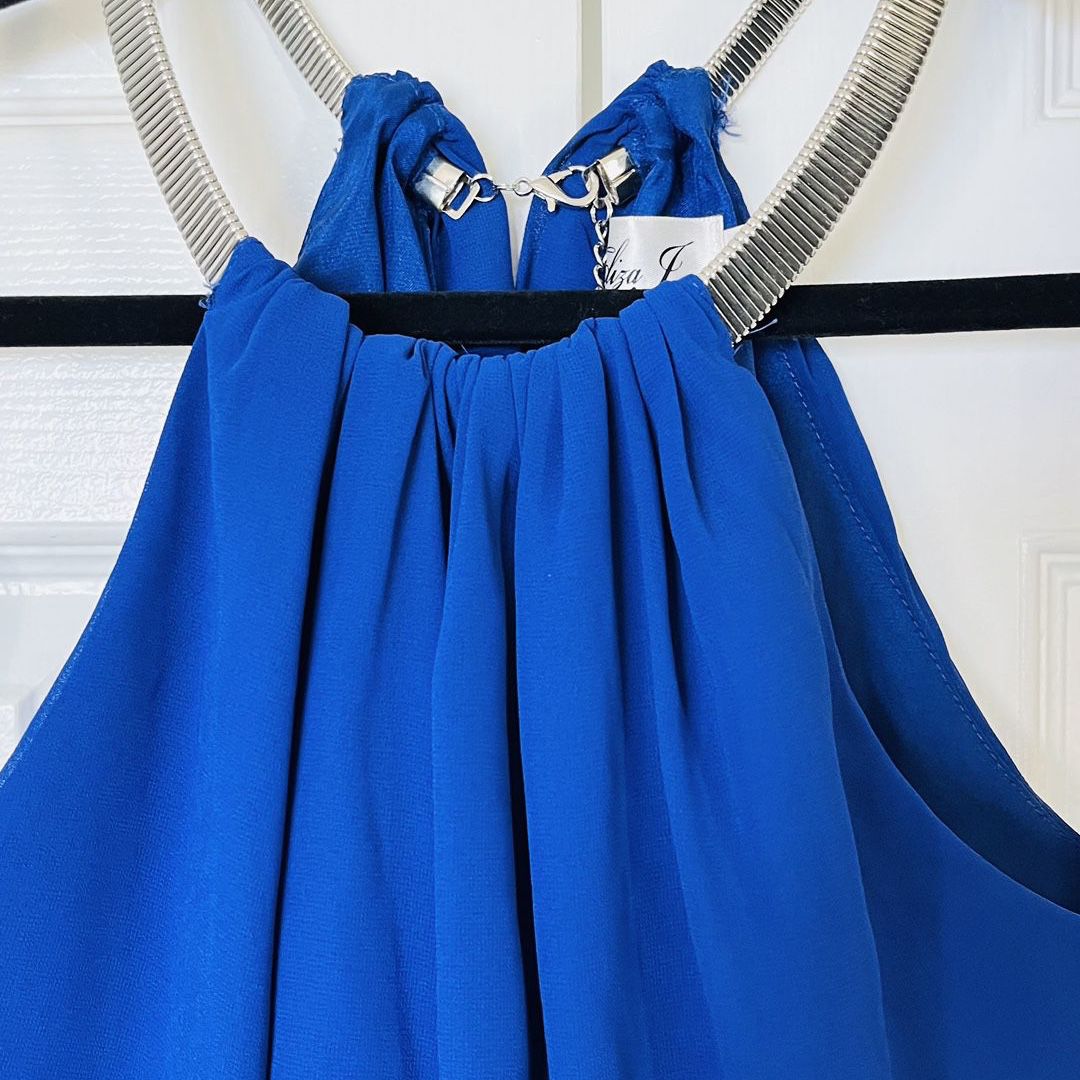 New Prom Long Dress Royal Blue Eliza J Long Sz 8