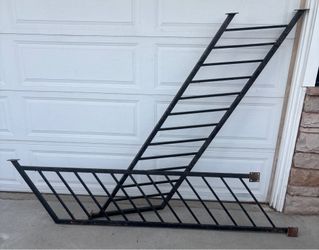 GUC Prefabricated Wrought Iron/Steel Stair Stringer/Rails w/ Mounting Brackets (23” High x 7’ Long) - $150 for Both
