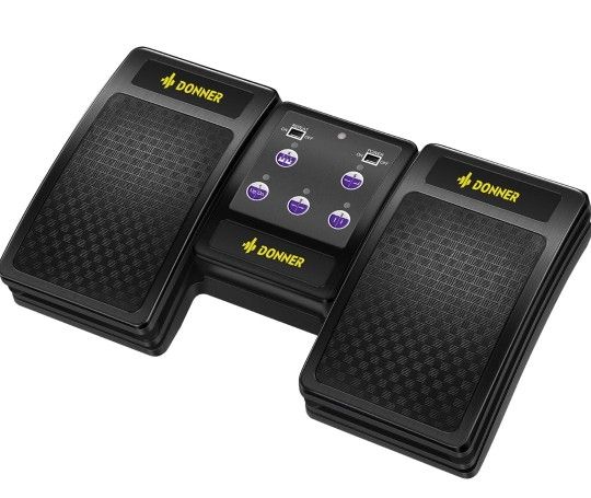 Donner Wireless Page Turner Pedal for Tablet Phone Foot Pedal Rechargeable Black