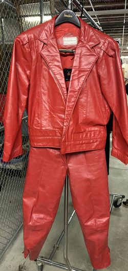 Red Leather Jacket & Pants