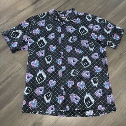 Twitch Streaming Hawaiian Shirt AOP Graphic Mens 3XL Black Short Sleeve Gaming