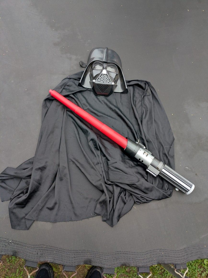 Darth Vader With Light saber Halloween Costume For Kids