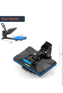 Delclynee 16" x 24" Slide Out (12.25") Heat Press Machine for T Shirts, Clamshell Pull Out Lower Platen, Industrial-Quality Digital Sublimation Printe