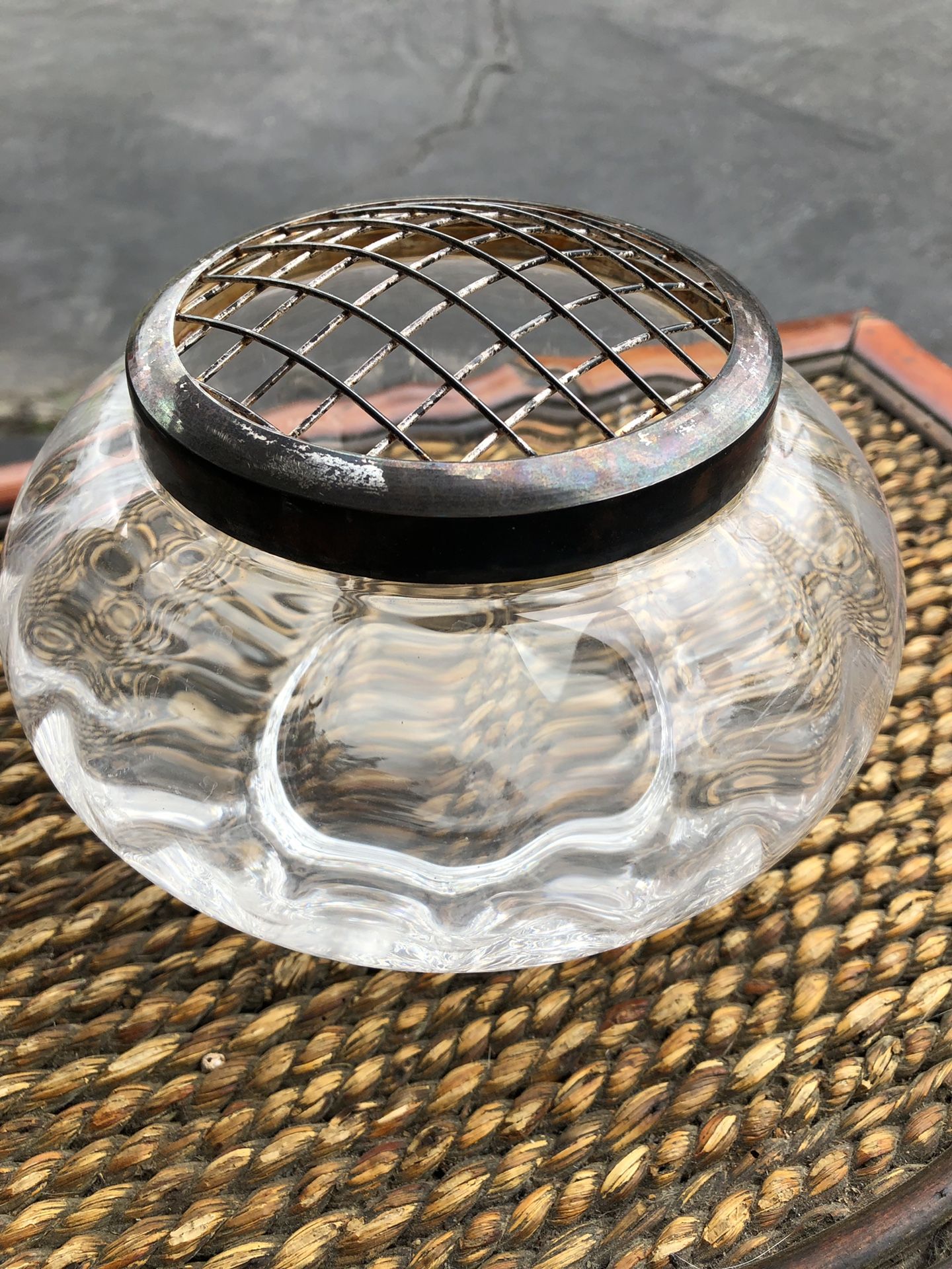 Vintage glass flower holder