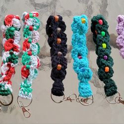 Hand Crocheted Beaded Wristlets.  Made With Cotton Yarn.